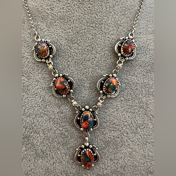 ❤️ Pink Dream Dahlia Kingman Turquoise 925 Navajo Lariat Necklace 20+2” 26.8gm - Picture 1 of 15